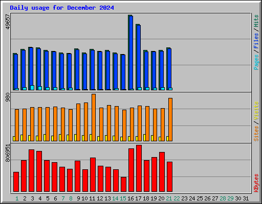 Daily usage for December 2024